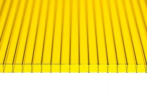 Сотовый поликарбонат 10 мм желтый «ULTRAMARIN», 6000х2100/1200х2100, плотность 0.9 кг/м²